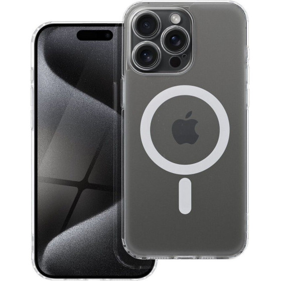 Frost Mag Cover Case With Camera Protection Compatible With Magsafe For Iphone 15 Pro Max Transparent OEM