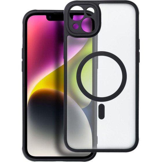 Full Matte Mag Cover Case Compatible With Magsafe For Iphone 14 Plus Black OEM
