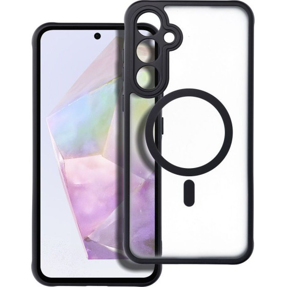 Full Matte Mag Cover Case Compatible With Magsafe For Samsung A35 Black OEM