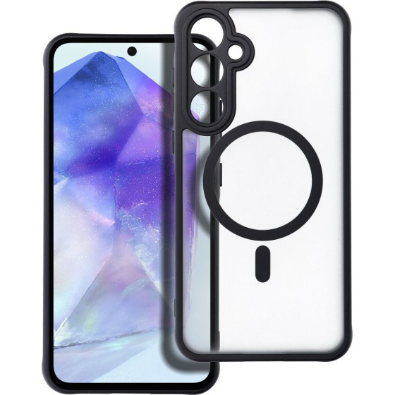 Full Matte Mag Cover Case Compatible With Magsafe For Samsung A55 Black OEM