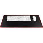 Gaming Mouse And Keyboard Pad 700 x 300 x 3 Mm Black With Red Stitching OEM
