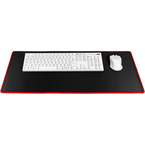 Gaming Mouse And Keyboard Pad 700 x 300 x 3 Mm Black With Red Stitching OEM