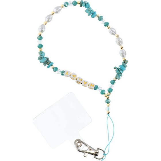 Happy Pendant For The Phone / Cord Length 44cm (22cm In The loop) / On Hand - Lite Blue OEM