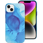 Leather Mag Cover Case For Iphone 14 Plus Blue Splash OEM
