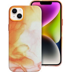 Leather Mag Cover Case For Iphone 14 Plus Orange Splash OEM