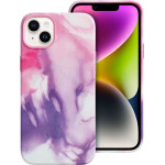Leather Mag Cover Case For Iphone 14 Plus Purple Splash OEM