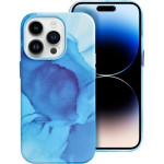 Leather Mag Cover Case For Iphone 14 Pro Blue Splash OEM