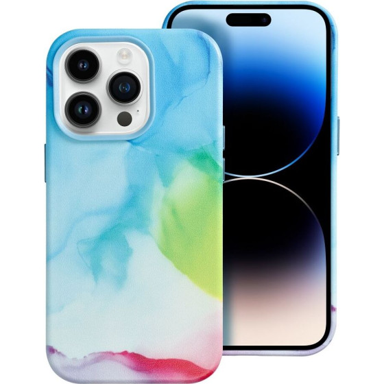 Leather Mag Cover Case For Iphone 14 Pro Color Splash OEM