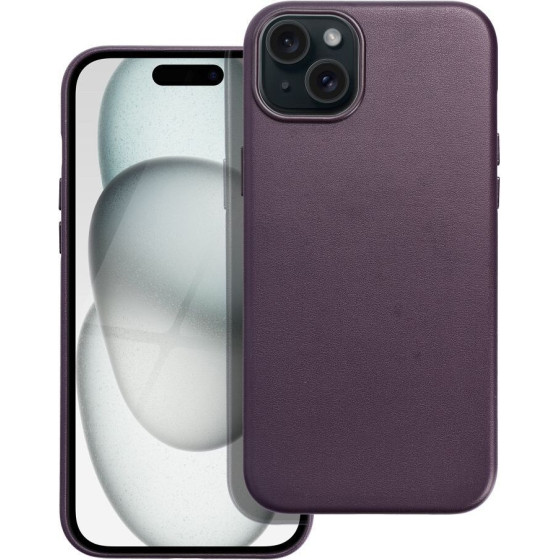 Leather Mag Cover Case For Iphone 15 Plus Dark Violet OEM