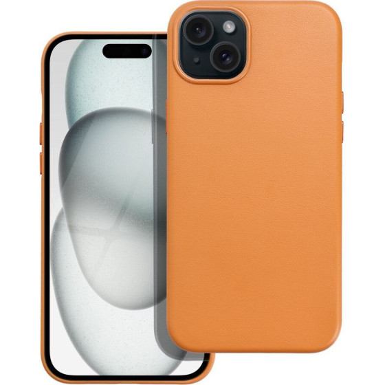Leather Mag Cover Case For Iphone 15 Plus Orange OEM