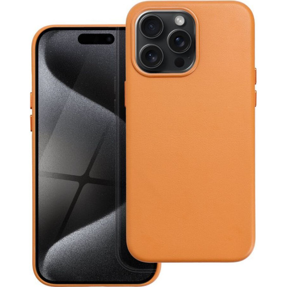 Leather Mag Cover Case For Iphone 15 Pro Max Orange OEM
