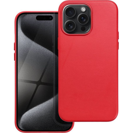 Leather Mag Cover Case For Iphone 15 Pro Max Red OEM