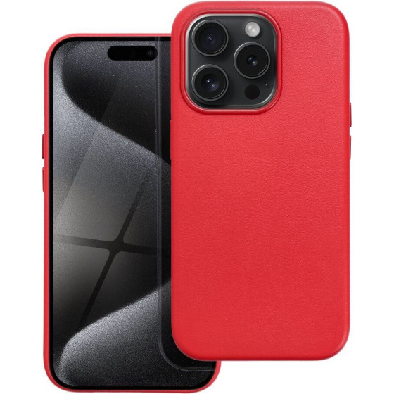 Leather Mag Cover Case For Iphone 15 Pro Red OEM