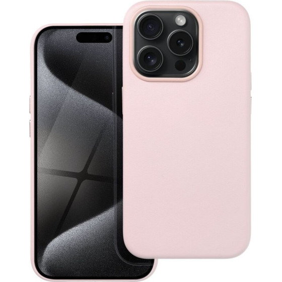 Leather Mag Cover Case For Iphone 15 Pro Sand Pink OEM