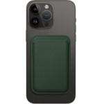 Leather Mag Wallet Compatible With Magsafe Dark Green OEM