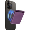 Leather Mag Wallet Compatible With Magsafe Dark Violet OEM