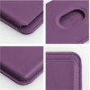 Leather Mag Wallet Compatible With Magsafe Dark Violet OEM