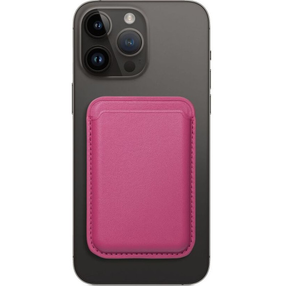 Leather Mag Wallet Compatible With Magsafe Pink OEM