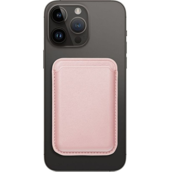 Leather Mag Wallet Compatible With Magsafe Sand Pink OEM