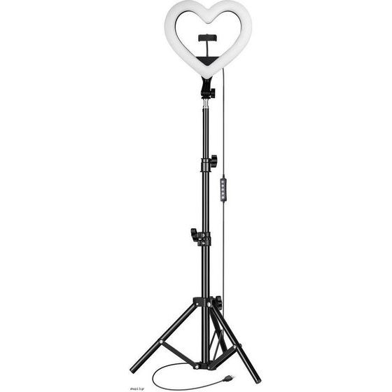 Led Ring Stream Rgb Lamp 10'' With Holder For Mobile Heart + Tripod JM26-10 Black OEM