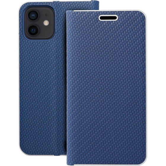 Luna Book Carbon For Iphone 12 / 12 Pro Blue OEM