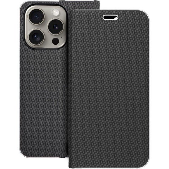 Luna Book Carbon For Iphone 15 Pro Black OEM