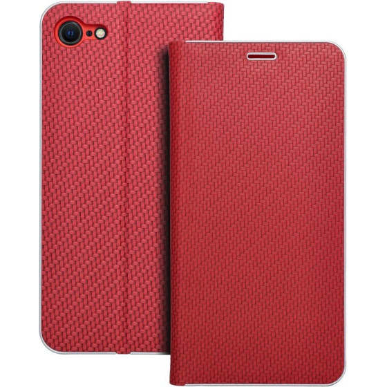 Luna Book Carbon For Iphone 7 / 8 / Se 2020 / Se 2022 Red OEM