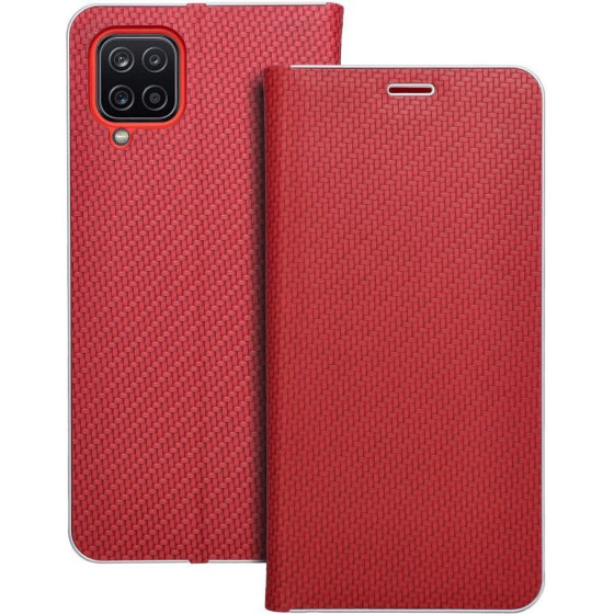Luna Book Carbon For Samsung A12 / M12 Red OEM