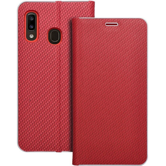 Luna Book Carbon For Samsung A20e Red OEM