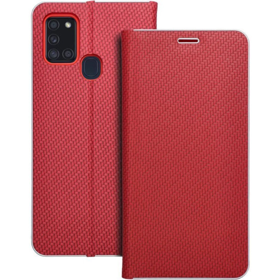 Luna Book Carbon For Samsung A21s Red OEM