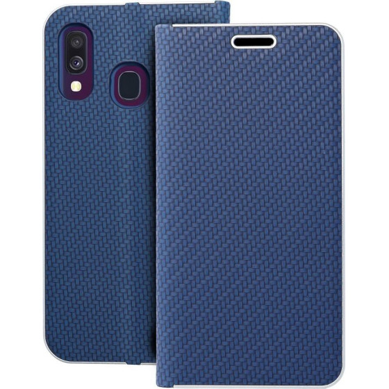 Luna Book Carbon For Samsung A40 Blue OEM