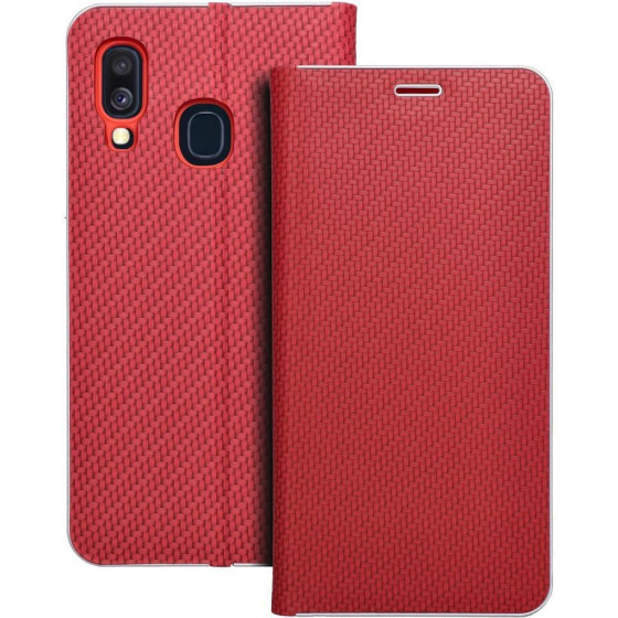 Luna Book Carbon For Samsung A40 Red OEM
