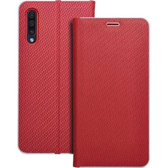 Luna Book Carbon For Samsung A50 Red OEM