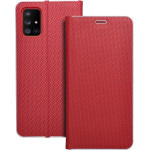 Luna Book Carbon For Samsung A71 Red OEM