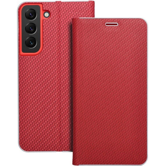 Luna Book Carbon For Samsung S22 Red OEM