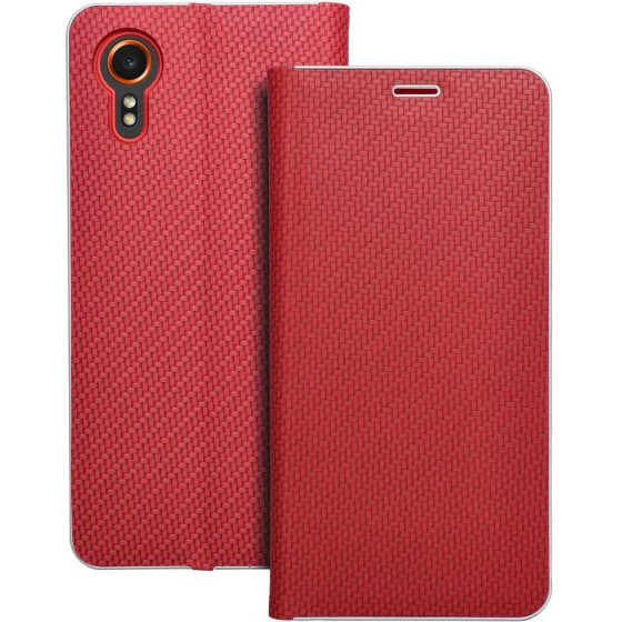 Luna Book Carbon For Samsung Xcover 7 Red OEM
