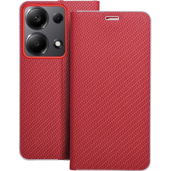 Luna Book Carbon For Xiaomi Redmi Note 13 Pro 4G / Poco M6 Pro 4G Red OEM