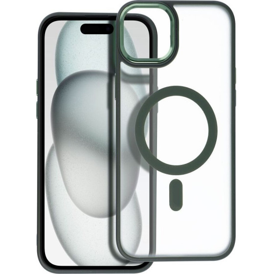 Matte Mag Cover Case Compatible With Magsafe For Iphone 15 Plus Green OEM
