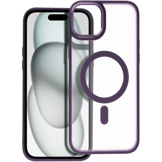 Matte Mag Cover Case Compatible With Magsafe For Iphone 15 Plus Purple OEM