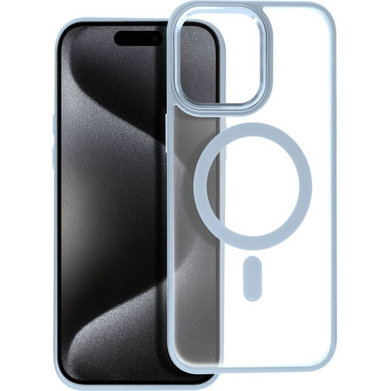 Matte Mag Cover Case Compatible With Magsafe For Iphone 15 Pro Max Blue OEM