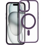 Matte Mag Cover Case Compatible With Magsafe For Iphone 15 Purple OEM