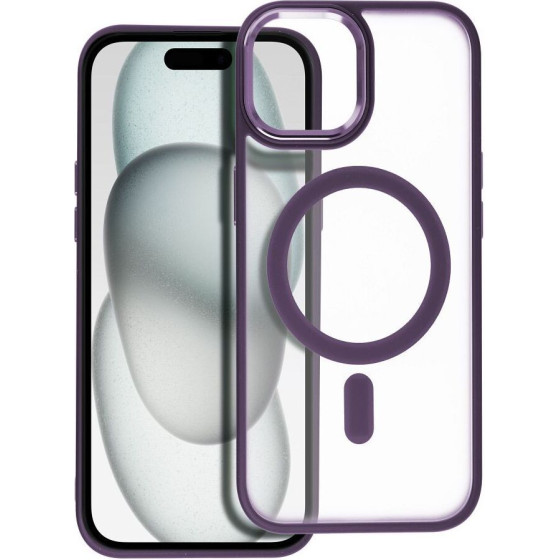 Matte Mag Cover Case Compatible With Magsafe For Iphone 15 Purple OEM