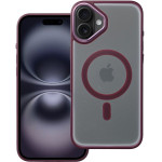 Matte Mag Cover Case Compatible With Magsafe For Iphone 16 Plus Plum Red OEM