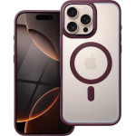 Matte Mag Cover Case Compatible With Magsafe For Iphone 16 Pro Max Plum Red OEM