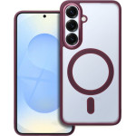 Matte Mag Cover Case Compatible With Magsafe For Samsung S25 Plum Red OEM