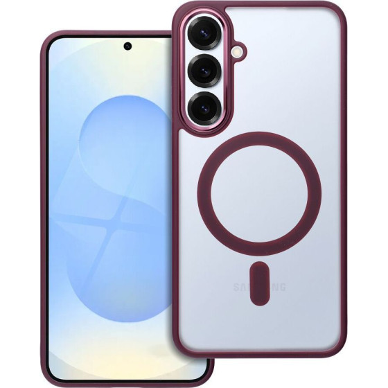 Matte Mag Cover Case Compatible With Magsafe For Samsung S25 Plus Plum Red OEM