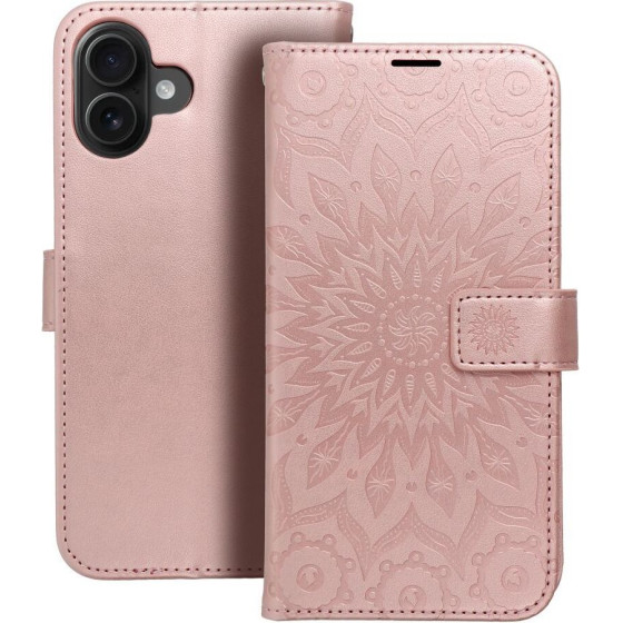 Mezzo Book Case For Iphone 16 Plus Mandala Rose Gold OEM