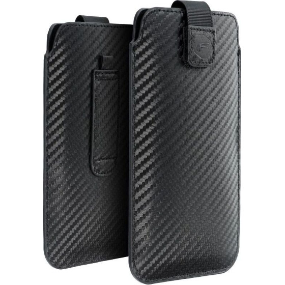 Pocket Carbon Universal Case - Size 16 - For Samsung A22 5G / Lte ( 4G ) / S21 Fe / A51 / A31 / M21 / A6 Plus 2018 / A7 2018 Xiaomi Mi 11 Lite 5G Oppo Reno 5 Huawei Mate 20 Lite / P20 Lite OEM
