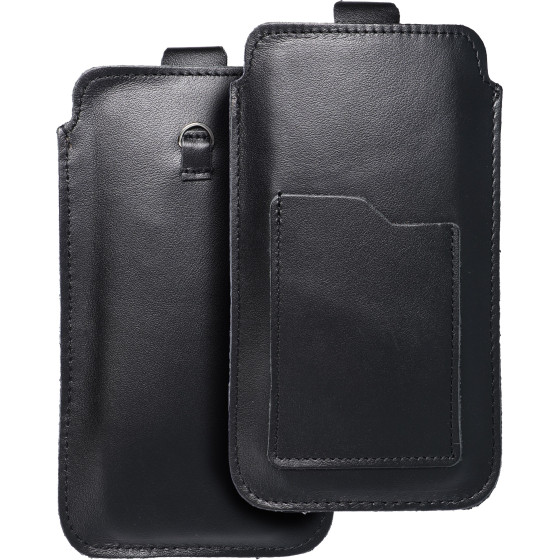 Royal - Leather Universal Blet Pocket / Black - Size 2XL+Wide - Samsung A12 / Note 9 / Xiaomi Redmi Note 10 Pro OEM