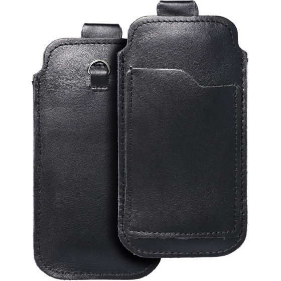 Royal - Leather Universal Blet Pocket / Black - Size M - Iphone 5 / Nokia S5610 / Lumia 230 OEM